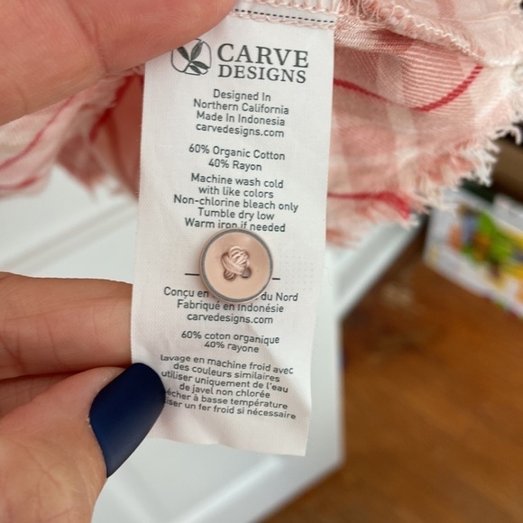 Carve Designs pink plaid flannel peplum top - Picture 3 of 4